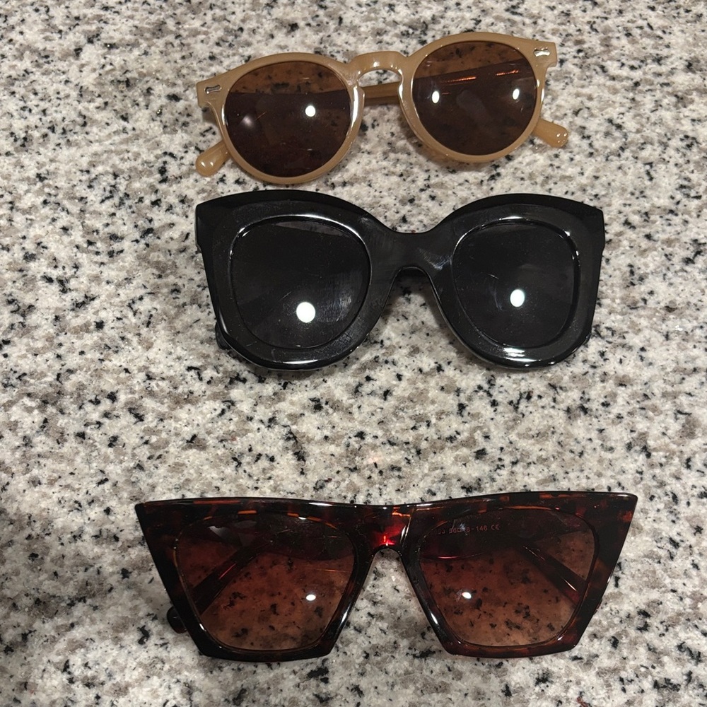 Elegant Black and Tortoise Sunglasses Trio
